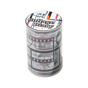 Vintage film roll PET tape with Kodak style collage frame designs for journaling