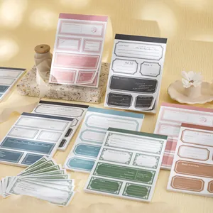 Vintage Wit Kraftpapier Memo Blok Met Retro Rand Decoratief Scrapbooking Materiaal Voor DIY Collage Journaling Kantoorartikelen
