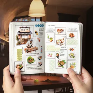 Japanese food stickers pack for scrapbooking with sushi and izakaya illustrations