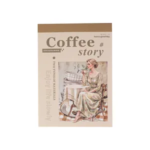 Vintage Coffee Story sticker book featuring elegant illustrations for DIY journaling