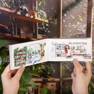 Greenery home themed washi tape book for DIY scrapbooking featuring relaxing life scenes