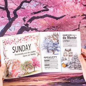 Seasonal tree scenery stickers set for DIY scrapbooking and artistic journal decoration