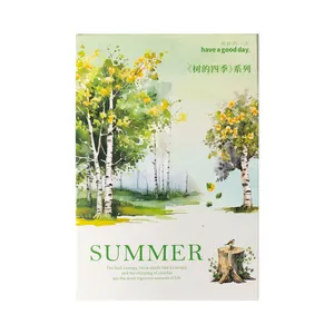 Summer theme watercolor tree sticker from Four Seasons series for DIY scrapbooking