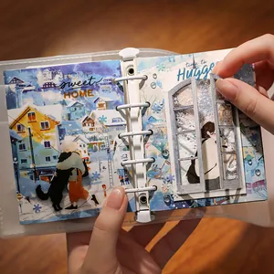 Mini classeur transparent de scrapbooking avec scènes d'hiver et pages interactives