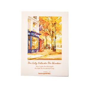 Carte postale artistique City Outside The Window avec illustration de paysage urbain
