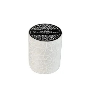 Sparkling white glitter PET tape with geometric grid pattern and Dreamweaver branding