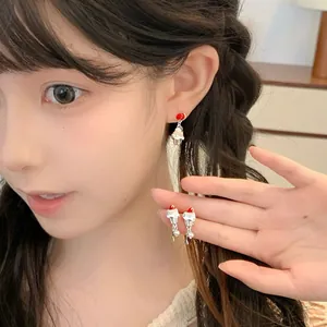 Süße Emaille Cupcake Erdbeere Eiscreme Ohrstecker Mit 925 Sterlingsilber Stift Kawaii Dessert Schmuck Damen