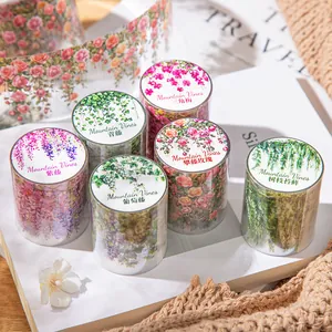 Set de rubans PET Mountain Vines avec six motifs de plantes botaniques pour journaux DIY
