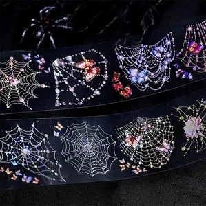 Ruban PET Fantaisie Toile d'Araignée Papillon Lumière de Coquillage Holographique Laser Ruban Adhésif Décoratif Pour Scrapbooking