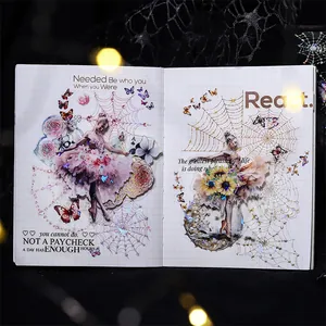 Ruban décoratif PET avec danseuses et papillons, finition laser réfléchissante et artistique