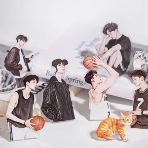 Αυτοκόλλητα PET με αγόρια anime και γάτες για scrapbooking και DIY κατασκευές