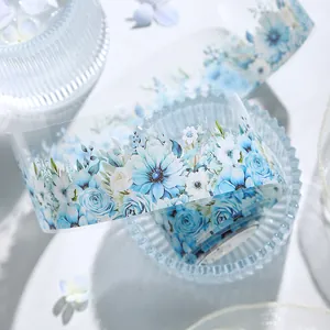 Snow Garden Series PET Floral Decorative Tape 50mmx2m Waterproof Winter Flower Scrapbooking Stickers For DIY Journaling
