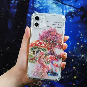 Fairy tale forest PET stickers with shell light effect for DIY scrapbooking and crafts