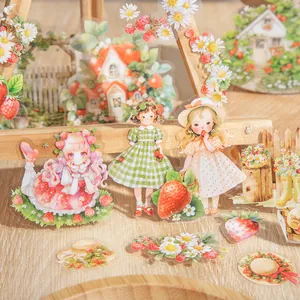 Aardbei Thema PET Stickers Waterdichte Decoratieve Stickers Voor Scrapbooking Journaling DIY Arts Crafts Voor Dames Meisjes