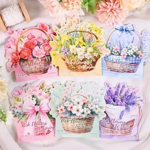 Vintage Flower Basket Spring PET Sticker Pack Pastoral Floral DIY Scrapbooking Journal Decorative Shell Light Stickers