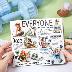 PET-Klebeband mit Aquarell-Sportmädchen für Tagebuch-Deko und Fitness-Lifestyle-Material