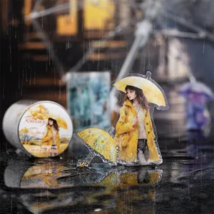 Διακοσμητική Ταινία PET Σειρά Rainy Day Αυτοκόλλητα με Καλλιτεχνικό Τοπίο Ακουαρέλας για Χειροτεχνία Ημερολόγιο Scrapbooking
