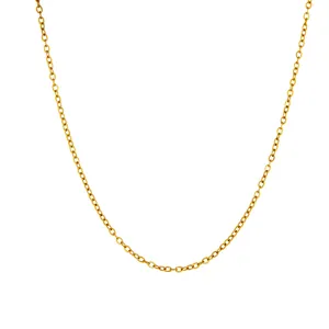 Minimalist 2.4mm gold titanium steel bead chain necklace for DIY jewelry making