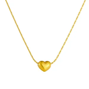 Elegant 18K gold-plated stainless steel necklace featuring a polished heart pendant on chain