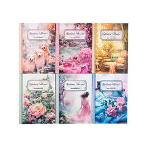Frühlingsthema Dekorpapier Set für Scrapbooking mit sechs floralen Kunstmotiven