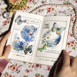Moonlight Garden sticker pack with floral, butterfly, and vintage girl designs for DIY journaling