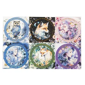 Under the Moon Garden sticker pack featuring 6 moon and plant themed aesthetic designs