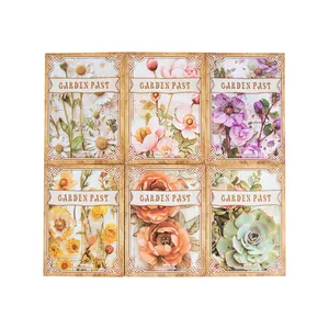 Vintage Garden Past Scrapbook-Papierset mit sechs verschiedenen botanischen Blumenmustern