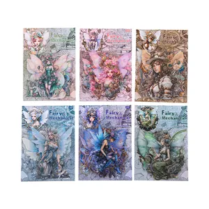 Mechanical Fairy steampunk style border stickers for DIY scrapbooking, 6 designs, 20 pieces