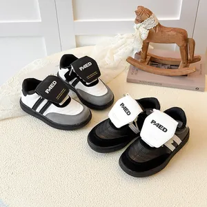 Baskets à la Mode pour Filles Automne Nouvelles Chaussures Décontractées Auto-agrippant Semelle Souple Couleur Contrastée Chaussures de Sport