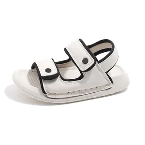 Sandales de sport pour enfants blanches avec velcro et semelle épaisse antidérapante