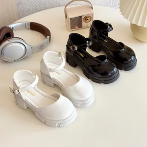 Mädchen Mary Jane Schuhe Lackleder Dicke Sohle Uniform Kleidschuhe Für Hochzeit Party Schule Prinzessin Flache Schuhe