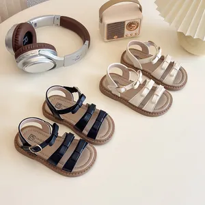 Sandali con Fiocco per Bambine Scarpe da Spiaggia Estive Suola Morbida Velcro in Pelle PU Sandali da Principessa