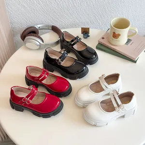 Mädchen Mary Jane Schuhe Doppel Klettverschluss Lackleder Optik Dicke Sohle Prinzessin Schuhe Für Schule Party Freizeit Schuhe