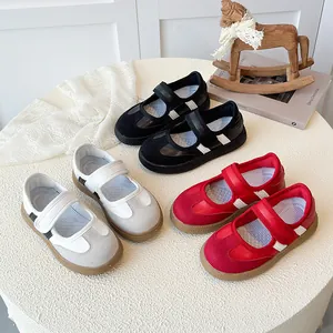Kinderen Mary Jane Stijl Sneakers Mode Casual Sportschoenen Klittenband PU Leer Antislip Rubberen Zool Voor Peuters Jongens Meisjes