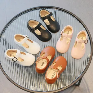 Chaussures Mary Jane pour Fille Bride en T Chaussures de Princesse Tout-Petit Semelle Souple Cuir PU Flats Enfants