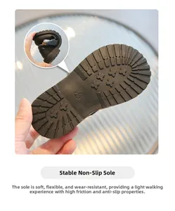 Detail of flexible non-slip rubber sole with cross patterns and size 23 marking