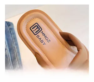 Detail of soft cushioned insole for toddler sandals featuring the MMGZ BABY logo brand