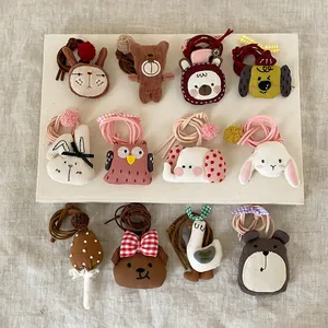Lot de 12 colliers mignons en tissu avec ours, lapins et hiboux pour femmes et filles