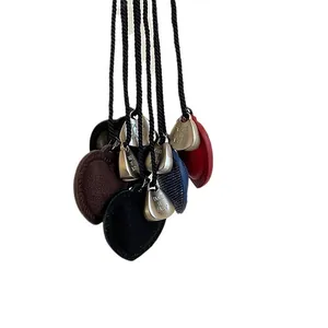 Collar retro de cuero con corazón y cierre de metal grabado TAKE IT EASY multicolor