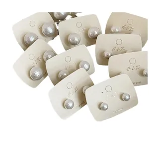 French vintage irregular pearl stud earrings with silver posts in various sizes