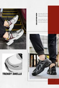 Detailansicht der stylischen Herren-Chunky-Sneaker mit rutschfester dicker Sohle und Mesh