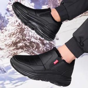 Scarpe da Camminata Invernali Unisex Calde Impermeabili in Pelle Sintetica Slip On Fodera in Pelliccia Sintetica Stivali da Neve