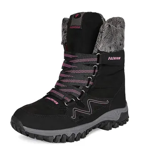 Warme wintersneeuwlaarzen voor dames met pluche voering en antislip rubberen zolen