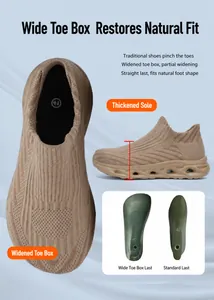 Détails de chaussures de course à bout large avec tige en maille respirante et semelle EVA
