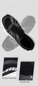 Detail van de naadloze ademende mesh-stof en lichtgewicht zool van deze heren sneakers