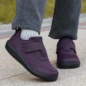 Lightweight mesh walking shoes for seniors with velcro strap and anti-slip rubber sole