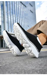 Detailed view of the anti-slip thick sole with textured grip on casual walking shoes