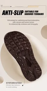 Makroaufnahme der braunen EVA-Sohle mit 3D-Profil für Stoßdämpfung und Grip am Schuh
