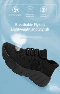 Dettaglio della tomaia in mesh traspirante e della suola antiscivolo delle scarpe nere