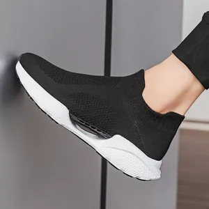 Atmungsaktive Herren Slip-On Mesh-Laufschuhe mit leichter, gedämpfter weißer Sohle